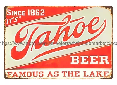 Tahoe Beer Metal Tin Sign Advertising Garage Shop Home Kitchen Art • $18.96