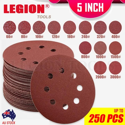 $32.90 • Buy Sanding Discs 125mm 5  8-Hole 60-3000 Grit Orbital Sander Pads Sandpaper