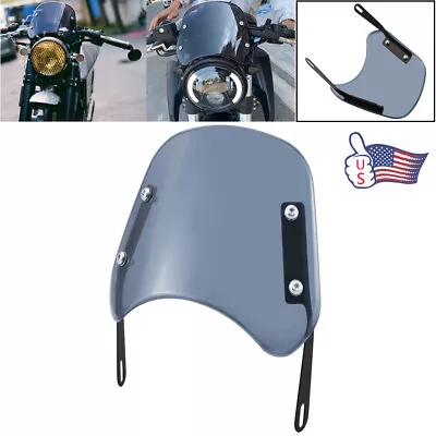 Motorcycle Windshields Universal Windscreen Smoke Wind Defector W/Mount Bracket • $24.39