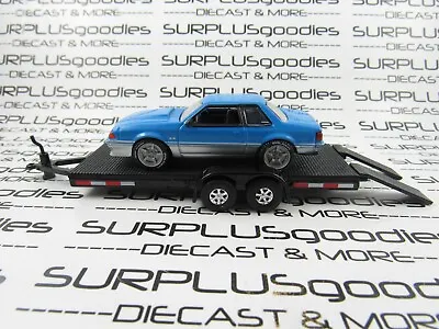 Maisto Muscle 1:64 LOOSE Blue & Silver 1988 FORD MUSTANG LX Coupe W/Car Trailer • $19.95