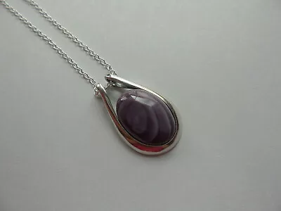 Purple Wampum Quahog Shell  Necklace 18 Inch  Ss • $54.99