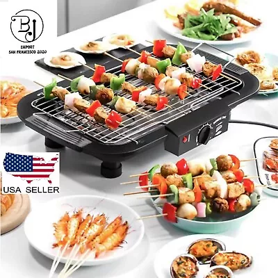 Electric In /outdoor Grill Portable Smokeless Non Stick Cooking BBQ Griddle  • $48.99