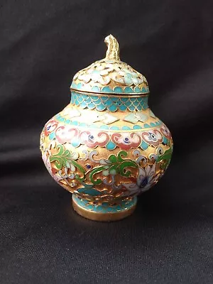 Vintage Chinese Cloisonne Enamele Ginger Jar 3.25  • $19