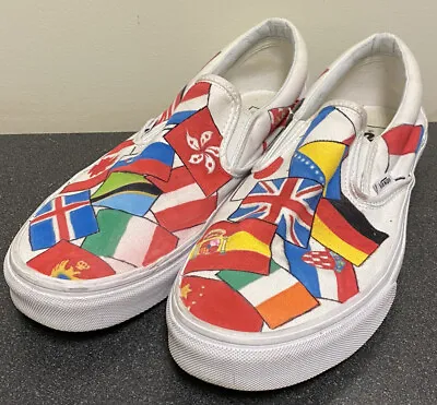 Vans Off The Wall North South International Flags Low Sneakers Sz 11 • $24.99