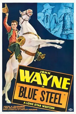 John Wayne Blue Steel Western Old West 1934 Movie Poster Vintage Film Art Print • $9.95