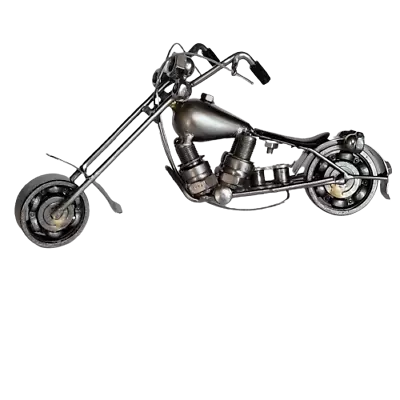 $31.95 • Buy Scrap Metal Motorcycle Sculpture Steel Bike Nuts And Bolts Chopper Harley HD Art