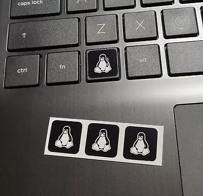 Linux Tux Keycap Keyboard Stickers X3 (Square) • £3.99