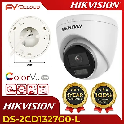 HIKVISION COLORVU 2MP IP Camera DOME POE NETWORK System 2.8mm 1080p Full HD • £63.25