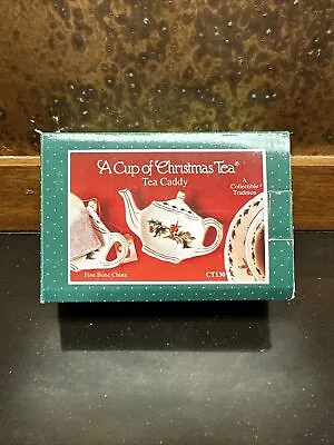 “A Cup Of Christmas Tea” Tea Caddy NIB • $12