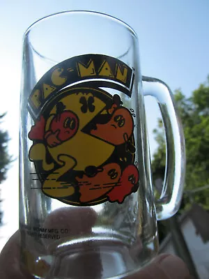 PAC-MAN First Run Glass Mug VINTAGE 1980 The Year The Game Was Made! Beer Mug • $27.99