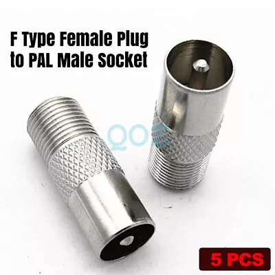 5pcsx F-Type Male To PAL Female Socket TV Antenna Cable Connector RG6 Adapter • $6.45