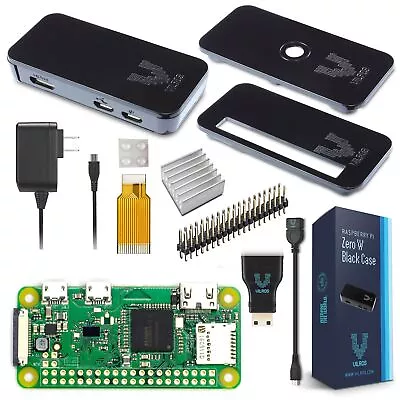 Raspberry Pi Zero W Basic Starter Kit- Black Case Edition-Includes Pi Zero W -Po • $121.91