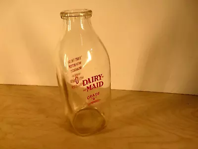 1-Quart Glass Milk Bottle--Dairy Maid Mel-O-Rich--VINTAGE • $9.99