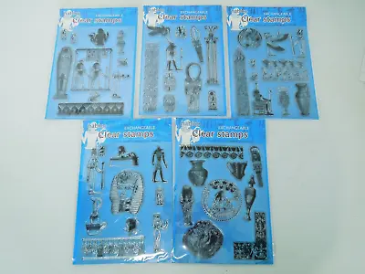Habico Egypt 1-5 Clear Stamp Sets 50 Stamps Egyptian Hieroglyphics NEW IN PACKS • £14.99