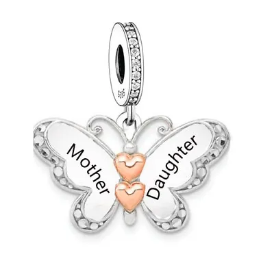 Mother & Daughter Butterfly Charm Genuine 💜 925 Sterling Silver Gift Mum • £16.99