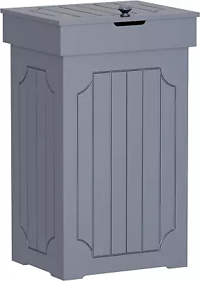 23 Gallon Freestanding Dog Proof Kitchen Garbage Can Wooden Recycling Trash Bin  • $110.81