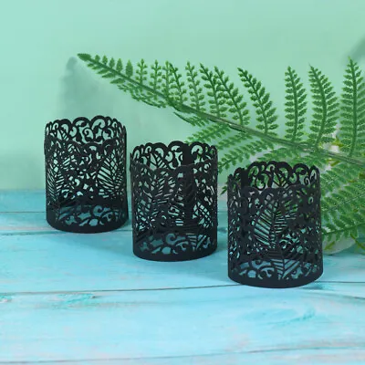  20 Pcs Gold Decor Black Candle Holders Lace Lampshade Wrapping Paper • £7.12