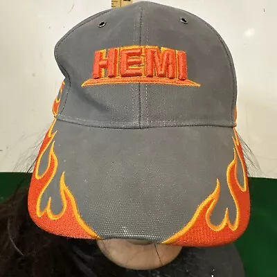 Dodge Hemi Mopar Flames Gray Orange  Baseball Hat Cap Adjustable • $15