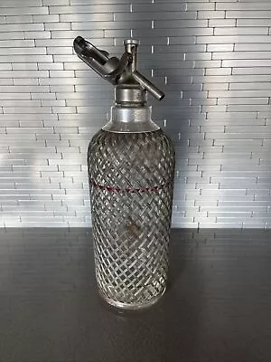 Antique Sparklets Seltzer Water Bottle Soda C Syphon Glass Metal Old Vintage Bar • $49