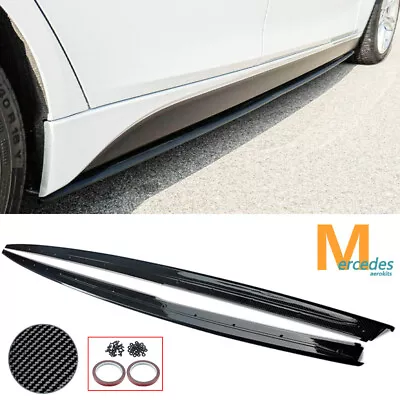 Side Skirt Sill Extension Lower Side Lip For Bmw F30 3 Series 12-18 Carbon Style • $126.46