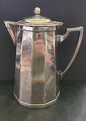 Vintage D.W. Haber & Sons Heavy Lidded Pitcher 10” Silver Plated • $20