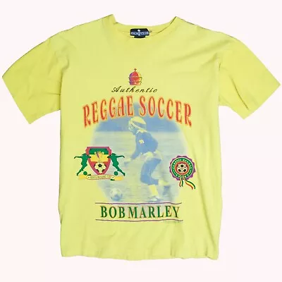 Vintage Reggae Soccer Bob Marley T-Shirt Size Medium 1997 90s • $50