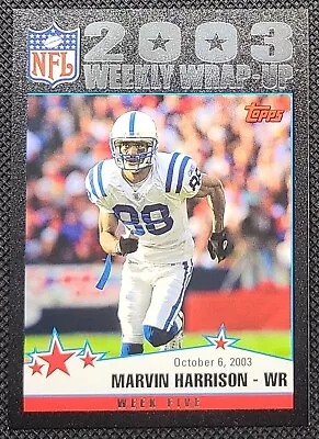 Marvin Harrison Weekly Wrap-Up 2004 Topps Black #295 - Colts #88/150 JERSEY #88 • $5.99