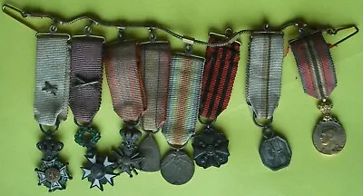 £85 • Buy +++ Mounted Group Belgian Of 8 Miniature Medals +++