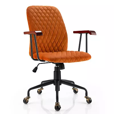 $159.95 • Buy Giantex Swivel Computer Desk Chair Retro Mid-Back Rolling Task Chair Home Office