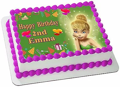 Tinkerbell  Real Edible Icing  Cake Topper Party Image Frosting Sheet • $19.50
