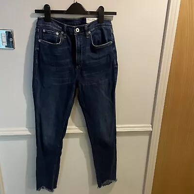 RAG & BONE Women’s Blue Slim Fit Ankle Crop Jeans Size UK 10-12 / W28 RRP £280 • £54.90