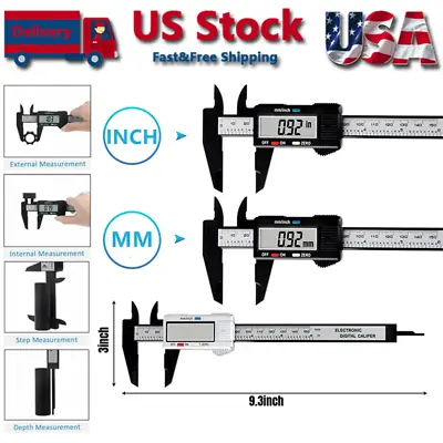 6  150mm Digital Caliper Micrometer LCD Gauge Vernier Electronic Measuring Ruler • $7.18