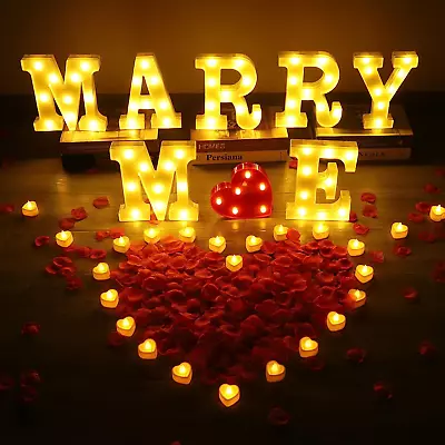 Marry ME Light Up Letters Valentines Day Wedding Proposal Decorations Include... • $47.99