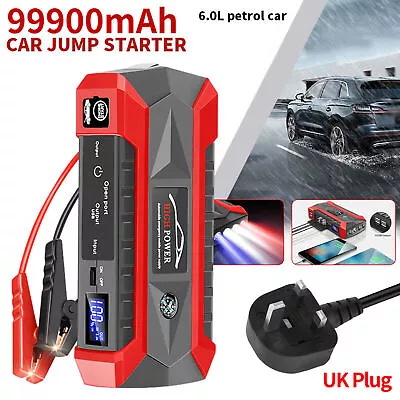 99800mAh Car Jump Starter Pack 12V Booster Jumper Box Power Bank Battery Charger • £28.99