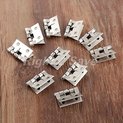 10pcs Mini Spring Hinge Cabinet Dollhouse Decorative Jewelry Box Hinges • $7.54