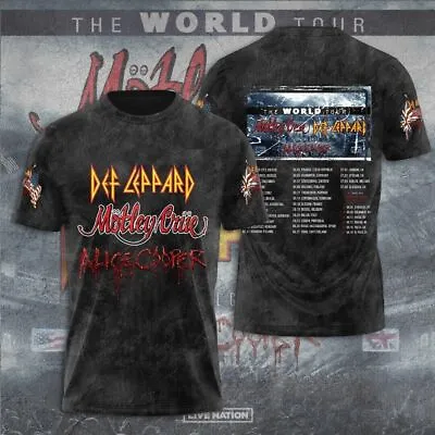 Def Leppard Motley Crue World Tour 2023 3D All Over Print T-Shirt Hoodie • $26.99