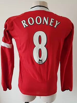 Manchester United 2004 - 2006 Home Football Nike Long Sleeve Jersey #8 Rooney • $180