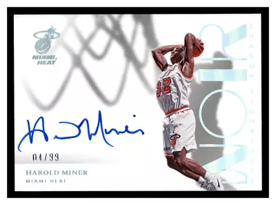 2022-23 Panini Noir SHS-HMN Harold Miner Shadow Auto 4/99 Miami Heat • $5