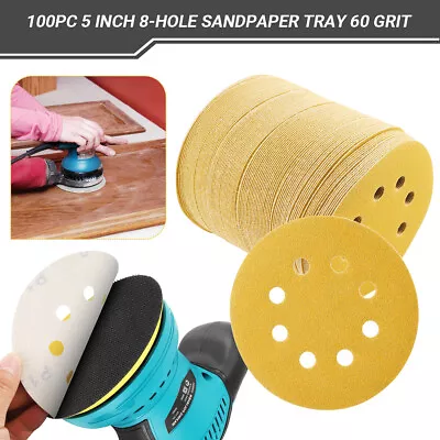 100x 5inch Sanding Discs 8Hole Hook Loop Sander Orbital Sandpaper 60-800 Grit US • $21.90