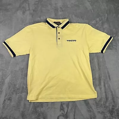 Vintage Volvo Shirt Mens XL Polo Yellow Logo Car Ringer Racing Performance Shop • $21.99