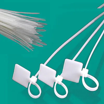 Tag Cable Ties Nylon Zip Wraps Marker Labels Classify 3/4 White Self-locking Tie • £1.56