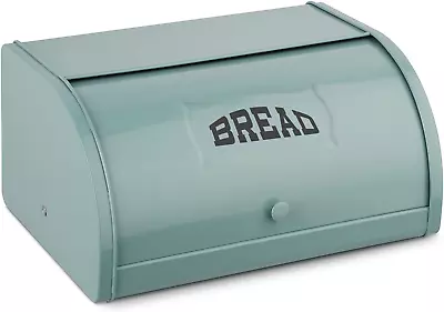 Bread Box For Kitchen Countertop Roll Top Lid Bread Storage Container Vintage  • $49.35