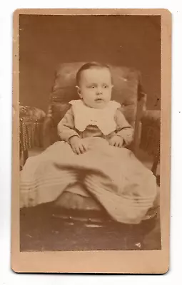 ANTIQUE CDV CIRCA 1870s J.G. ELLINWOOD YOUNG CHILD IN DRESS MANCHESTER NEW HAMP. • $9.99