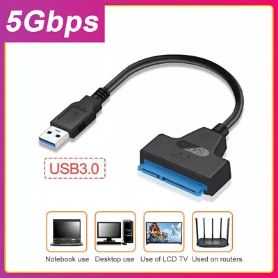 USB 3.0 To 2.5  SATA III Hard Drive Adapter Cable/UASP SATA To USB 3.0 Converter • $2.19