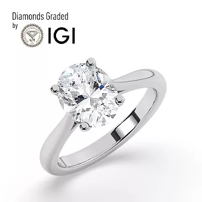 950 Platinum  IGI F/VS1 2.25 Carat Lab-Grown Round Diamond Engagement Ring • £1664