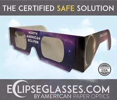 Solar Eclipse Glasses 2 Pack ISO And CE Certified American Paper Optics Usa • $4.49