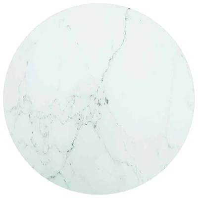 £42.10 • Buy VidaXL Table Top White Ø50x0.8 Cm Tempered Glass With Marble Design NDE