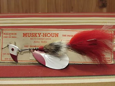 Marathon Musky-Houn Vintage Fishing Lure Original Mounting Card Rare Price Tag! • $65