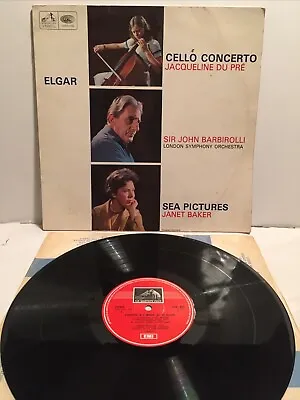 ELGAR - CELLO CONCERTO / SEA PICTURES LP LSO Jacqueline Du Pre EMI ASD 655 • £7.99