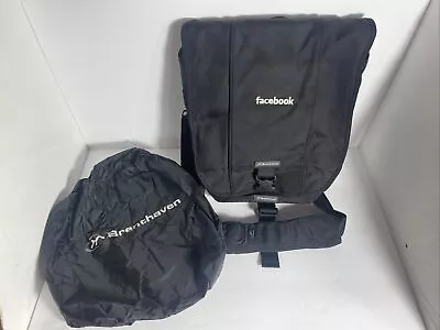 FACEBOOK Logo LAPTOP MESSENGER BAG Black Silver BRENTHAVEN Vertical Switch Tote • $23.28